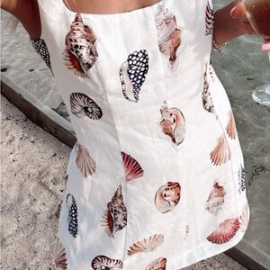MUMU Seashell Print White Dress